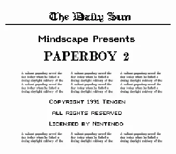 Paperboy 2 (Europe) screen shot title